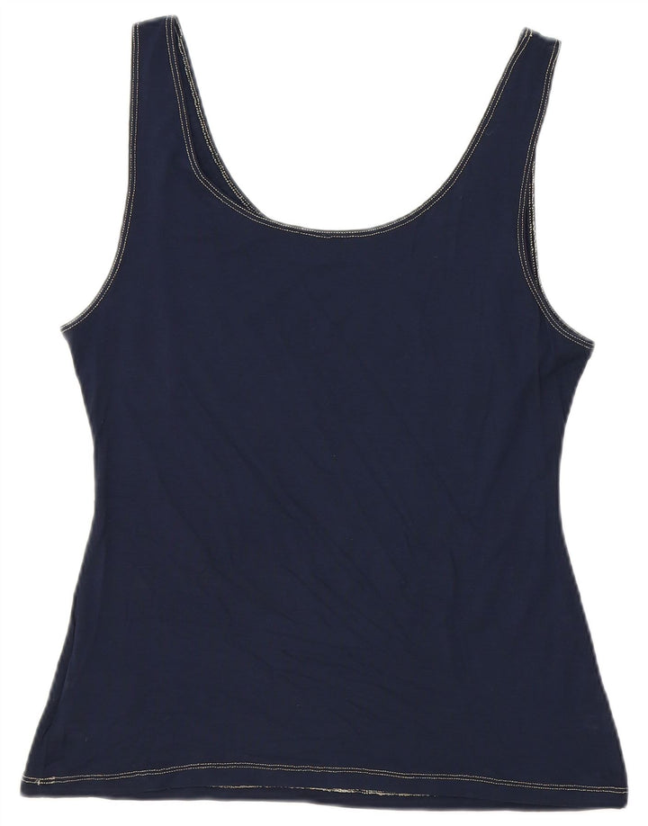Roccobarocco Dame Crop Grafisk Vest Top IT 50 XL Navy Blue