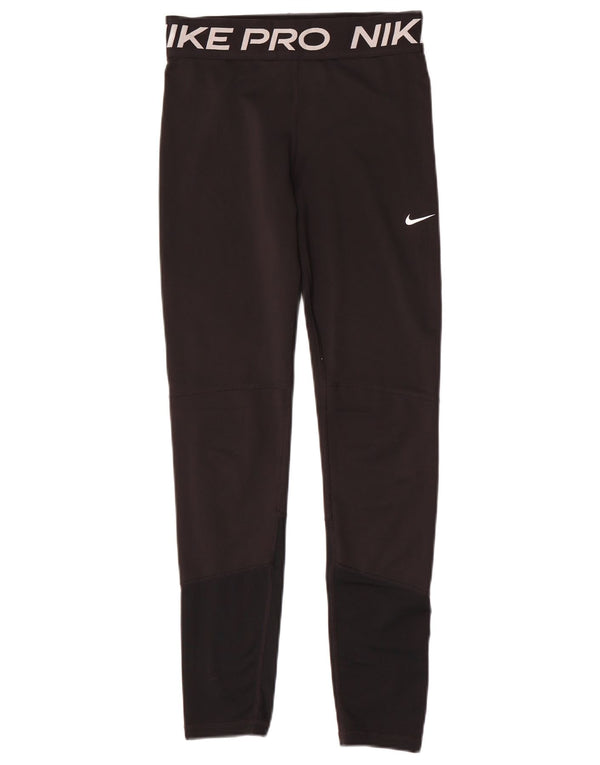 Nike piger Dri Fit grafiske leggings 13-14 år XL Sort Colourblock