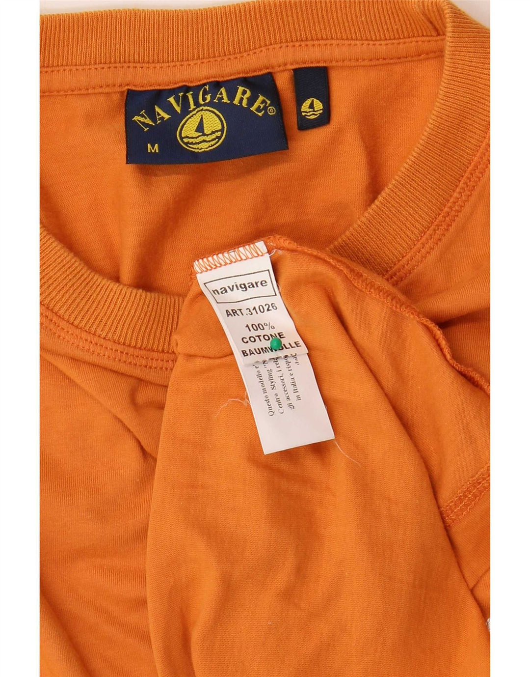 Navigare Herre T-shirt Top Medium Orange Bomuld