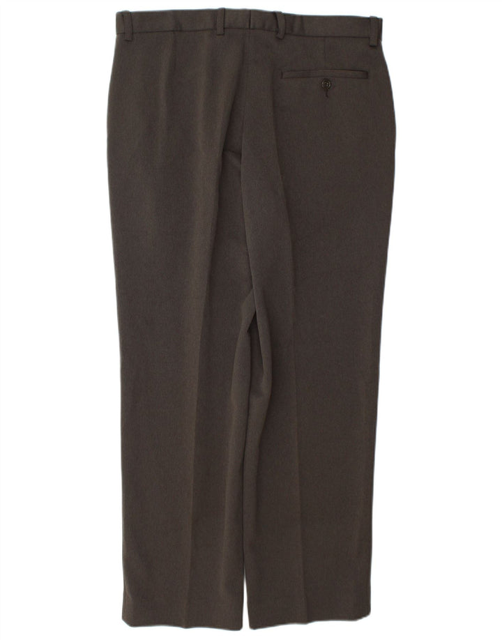 Marks & Spencer Herre tilspidsede jakkesætsbukser W34 L29 brun polyester
