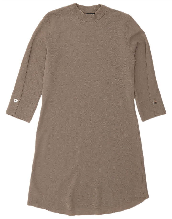 ZARA Womens 3/4 Sleeve A-Line Dress UK 10 Small Grey