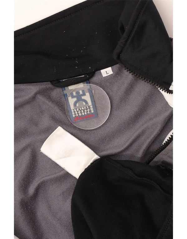 Lotto Herre grafisk træningsdragt Topjakke Stor Sort Colourblock Polyester