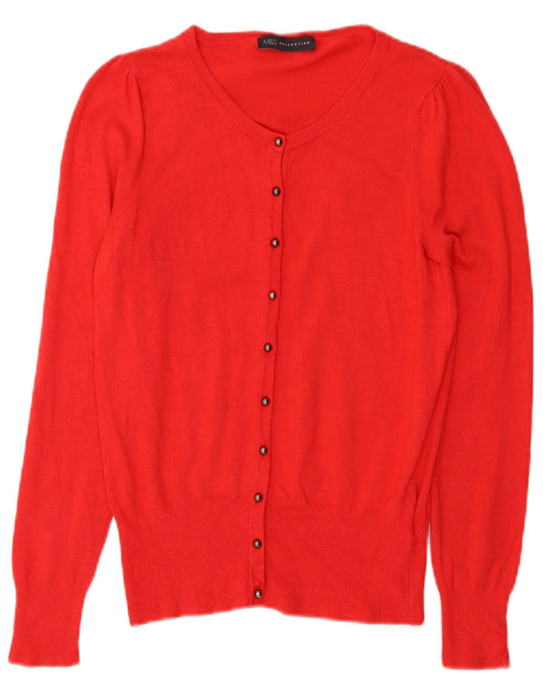 Marks & Spencer Dame Cardigan Sweater UK 8 Small Red Viscose