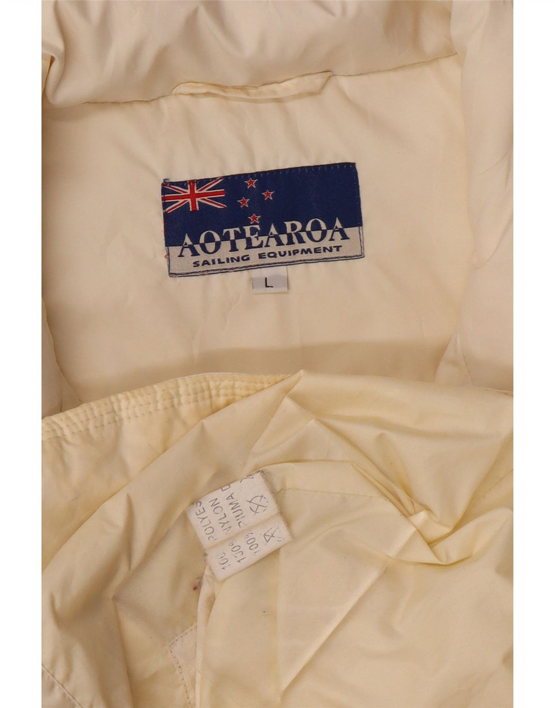 AOTEARAO Womens Padded Jacket UK 16 Large Off White Polyester Vintage Aotearao and Second-Hand Aotearao from Messina Hembry 