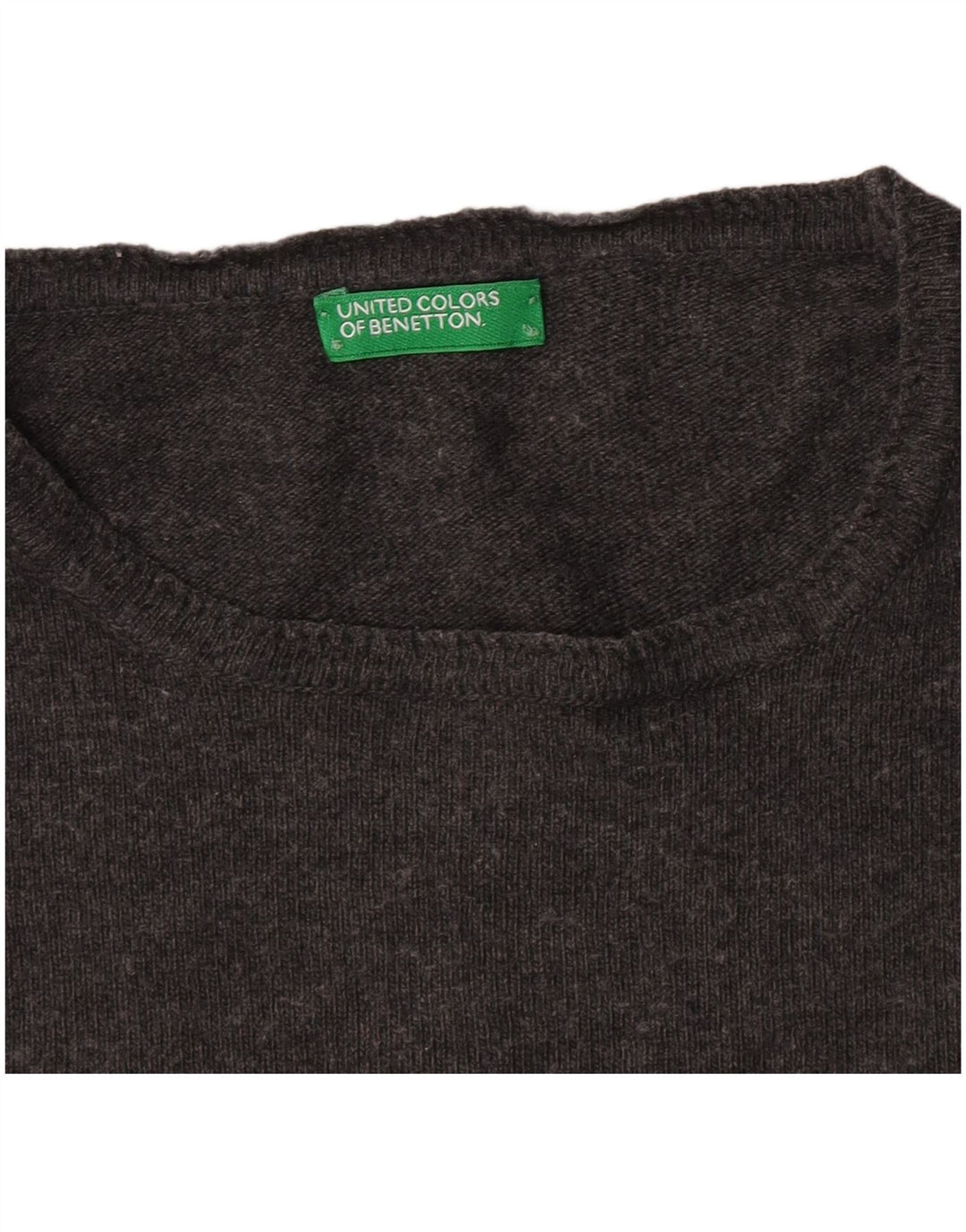 Benetton Dame Boat Neck Jumper Sweater UK 12 Medium Grey