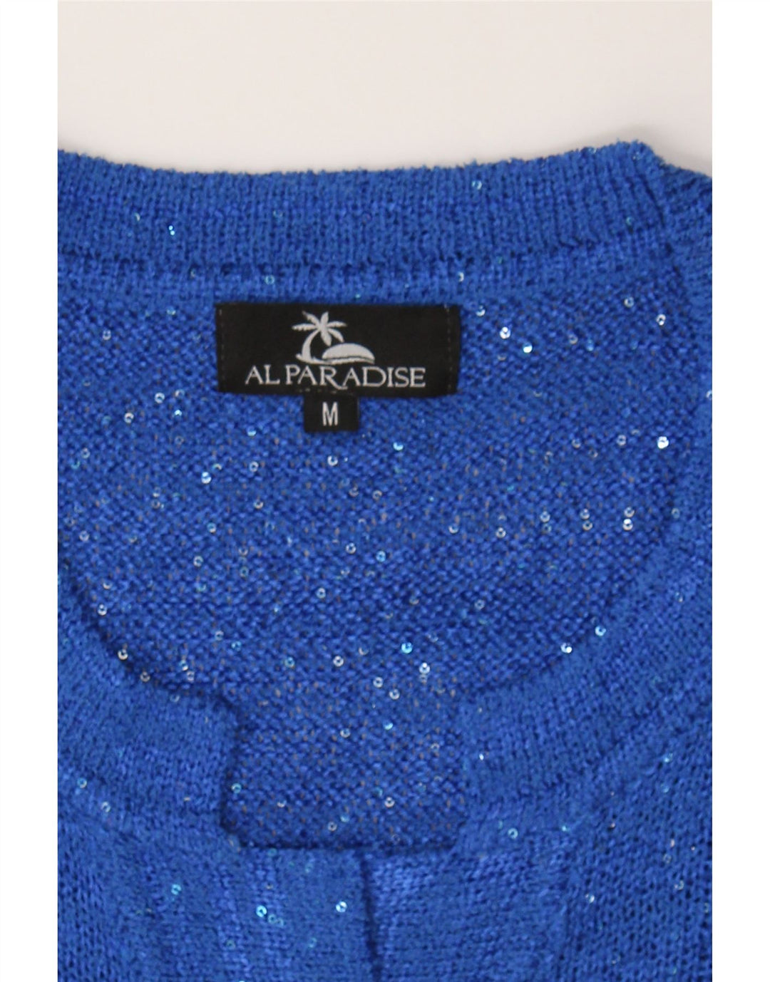 VINTAGE Womens 3/4 Sleeve Cardigan Sweater UK 14 Medium Blue Vintage Vintage and Second-Hand Vintage from Messina Hembry 