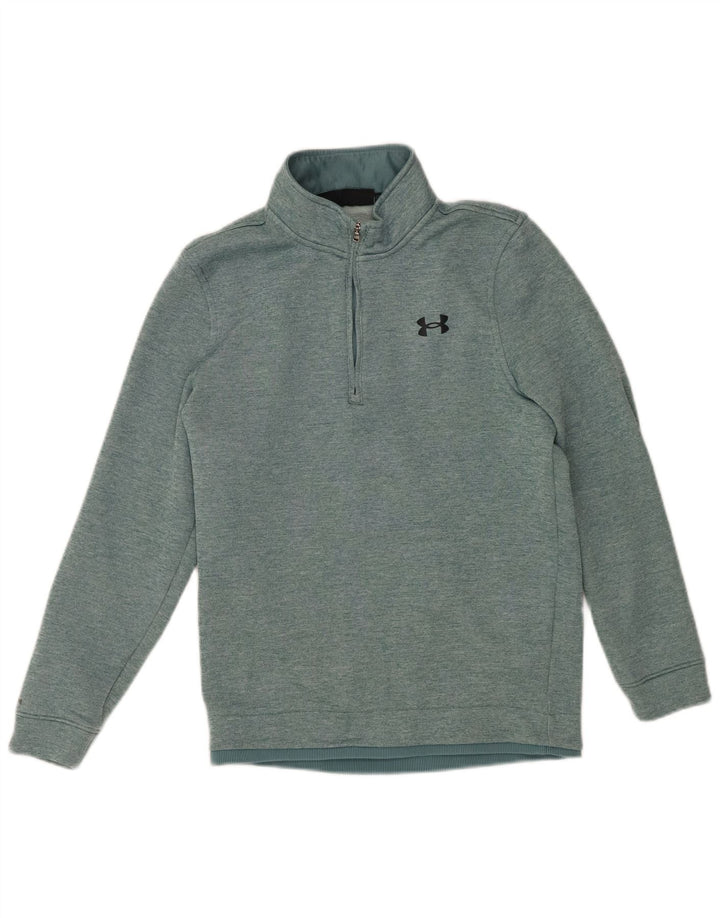 UNDER ARMOUR Mens Cold Gear Zip Neck Sweatshirt Jumper Small Green