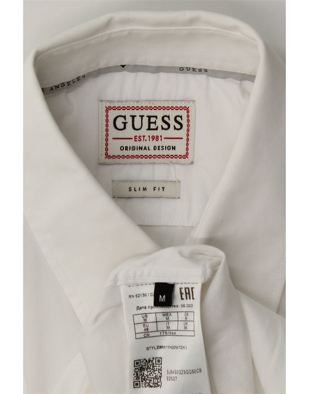 Guess Herre Slim Fit skjorte Medium hvid bomuld