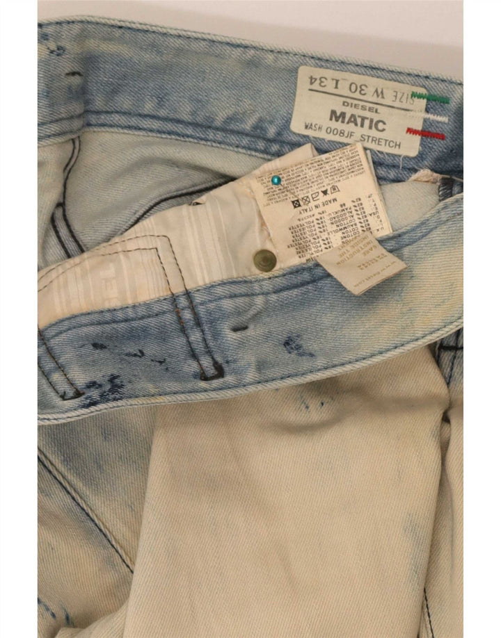 Diesel Dame Matic Distressed Slim Jeans W30 L34 Blå Bomuld