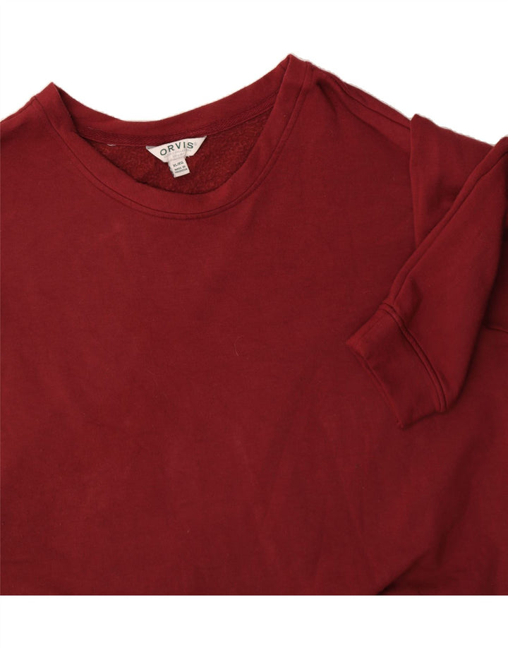 ORVIS Womens Oversized Sweatshirt Jumper UK 18 XL Burgundy Modal Vintage Orvis and Second-Hand Orvis from Messina Hembry 