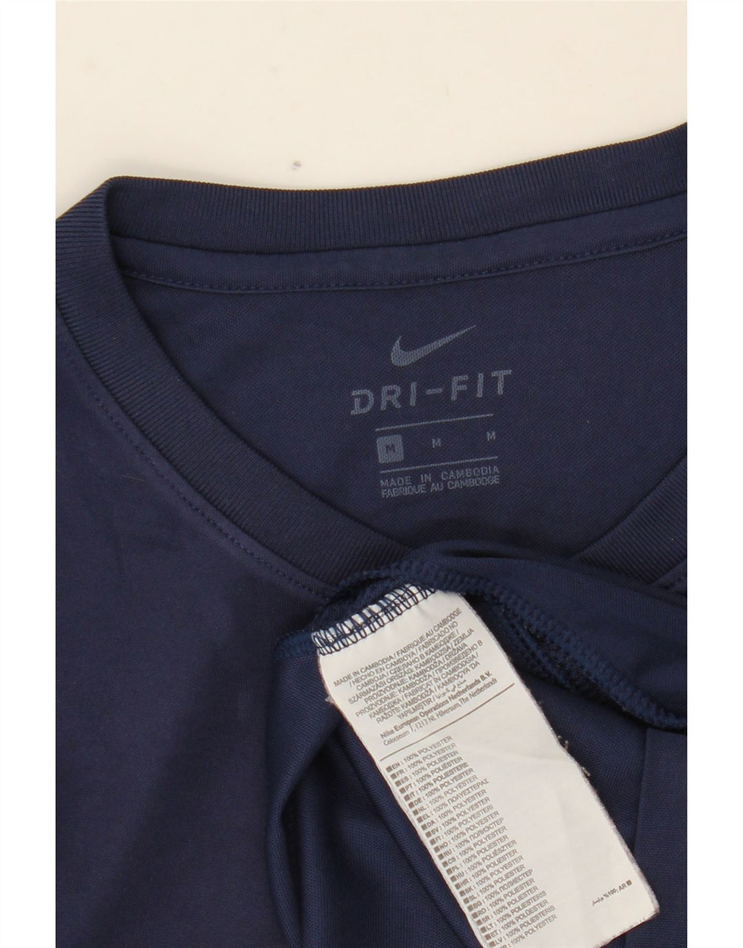 NIKE herre Dri Fit T-shirt top mellem marineblå polyester