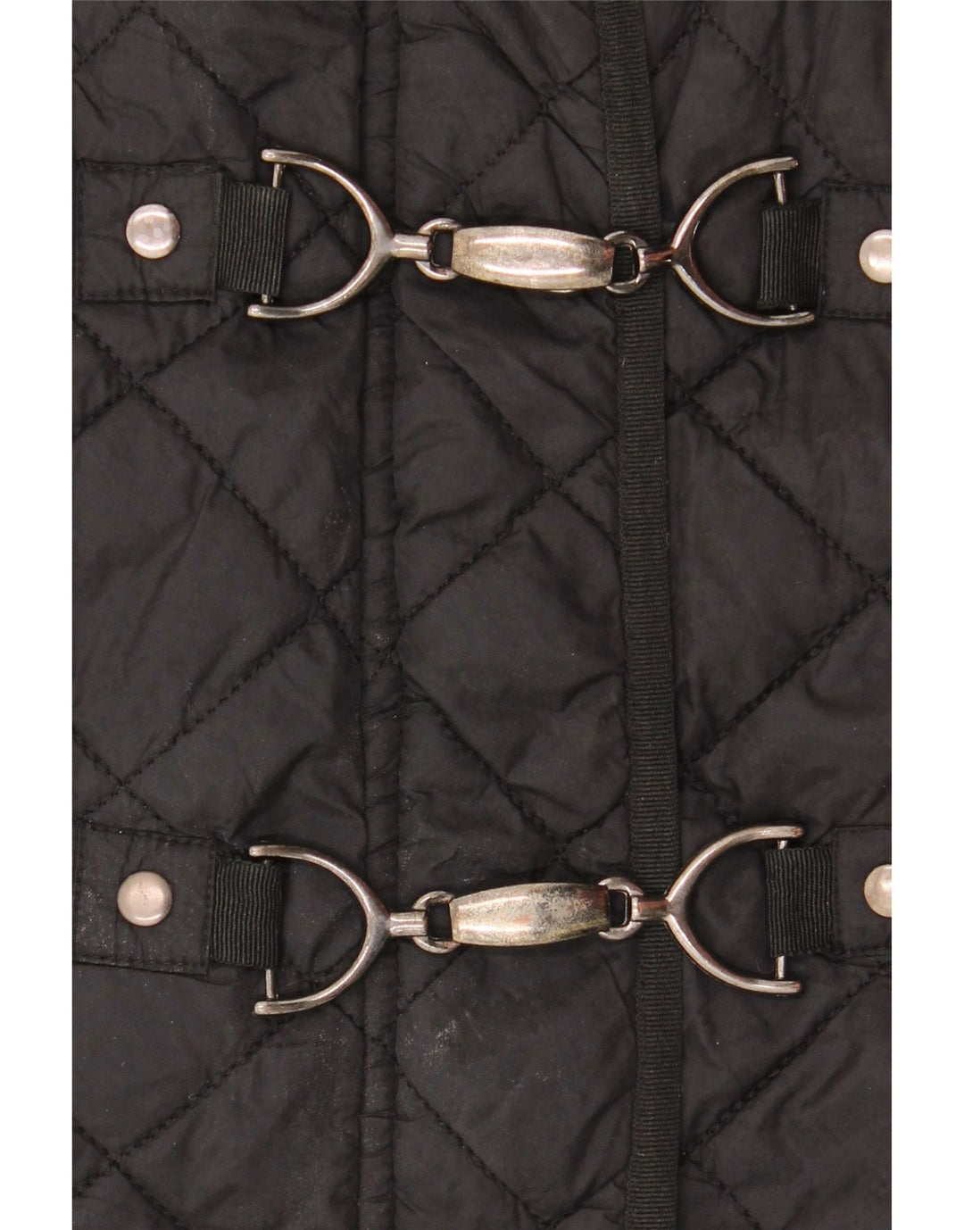 Laura Ashley Quiltet jakke til kvinder UK 14 Stor sort polyamid