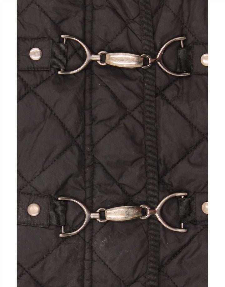 Laura Ashley Quiltet jakke til kvinder UK 14 Stor sort polyamid