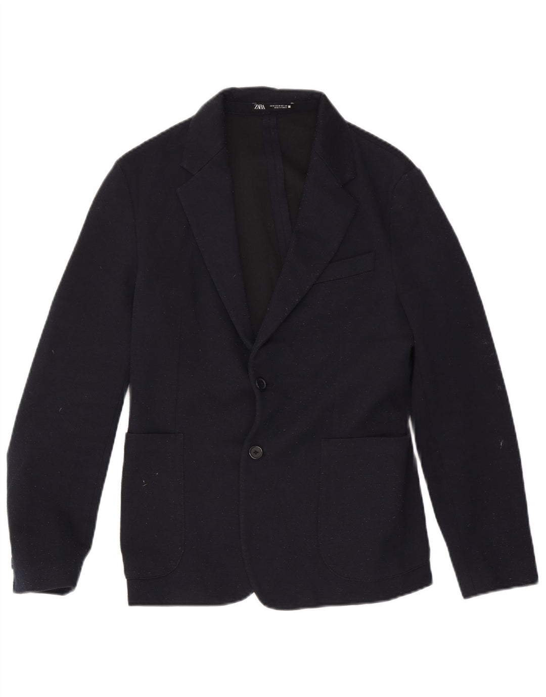 Zara Herre 2-knaps blazerjakke UK 38 Medium Navy Blue Polyester
