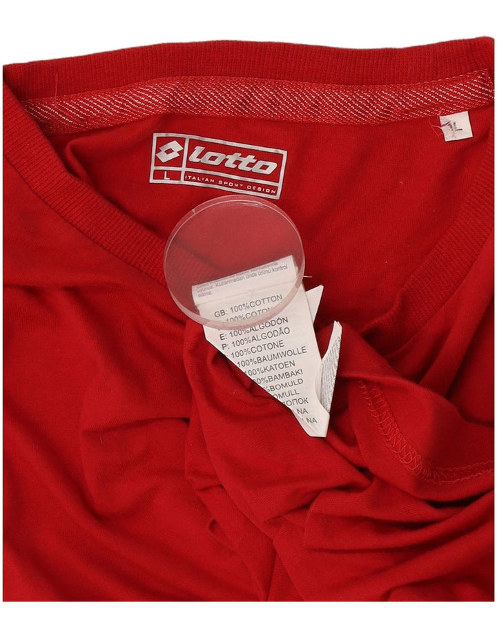 Lotto Herre T-Shirt Top Stor Rød Bomuld