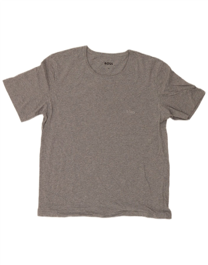 Hugo Boss Herre T-Shirt Top XL Grå Bomuld