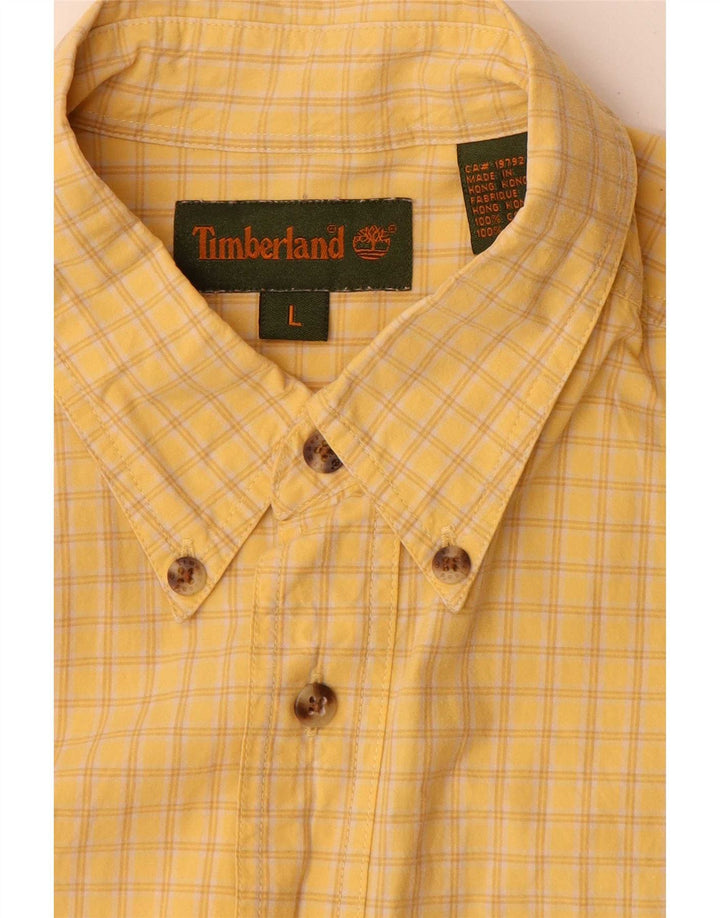 Timberland Herreskjorte Stor gul ternet bomuld
