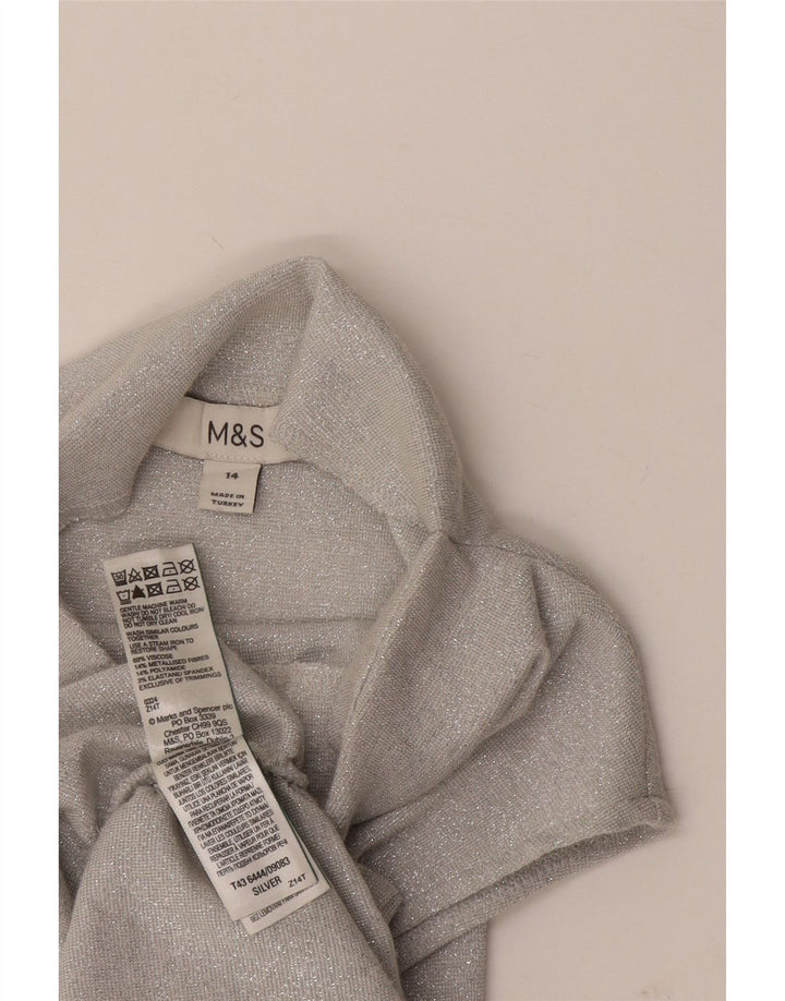Marks & Spencer Dame Bubble Dress UK 14 Medium Silver Flecked Viscose