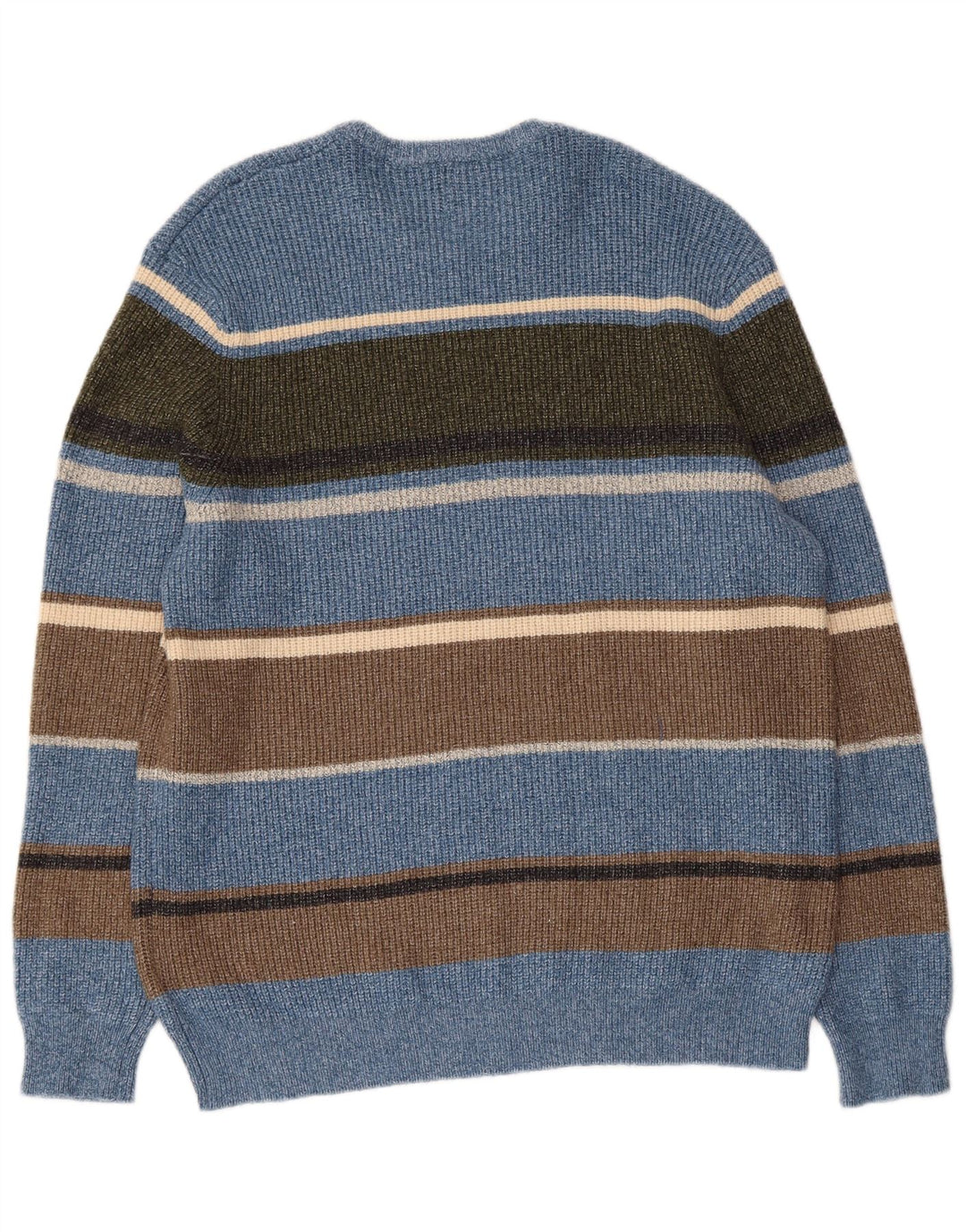 Marks & Spencer Herre sweater med rund hals XL blå stribet polyamid