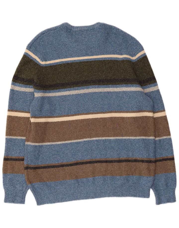 Marks & Spencer Herre sweater med rund hals XL blå stribet polyamid
