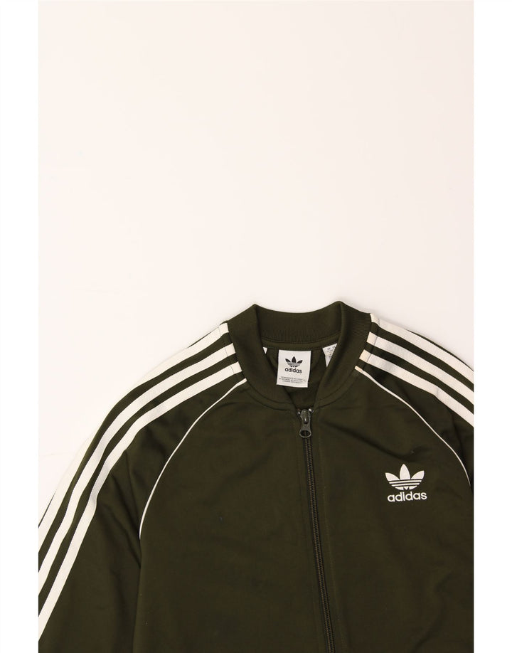 ADIDAS Boys Tracksuit Top Jacket 13-14 Years Green Polyester Vintage Adidas and Second-Hand Adidas from Messina Hembry 