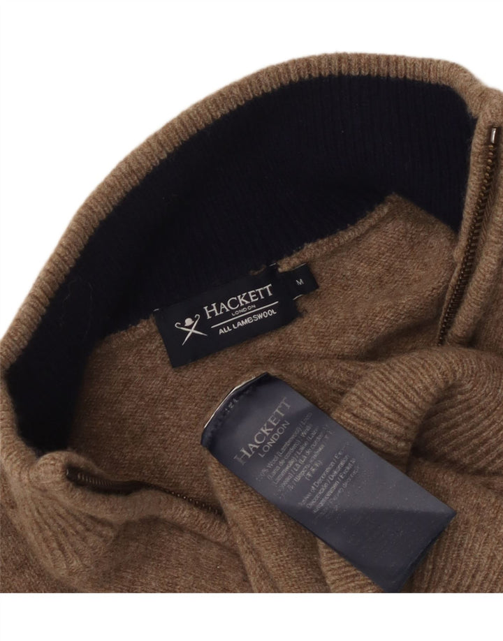 Hackett Sweater med lynlås til kvinder UK 14 Medium Brun lammeuld