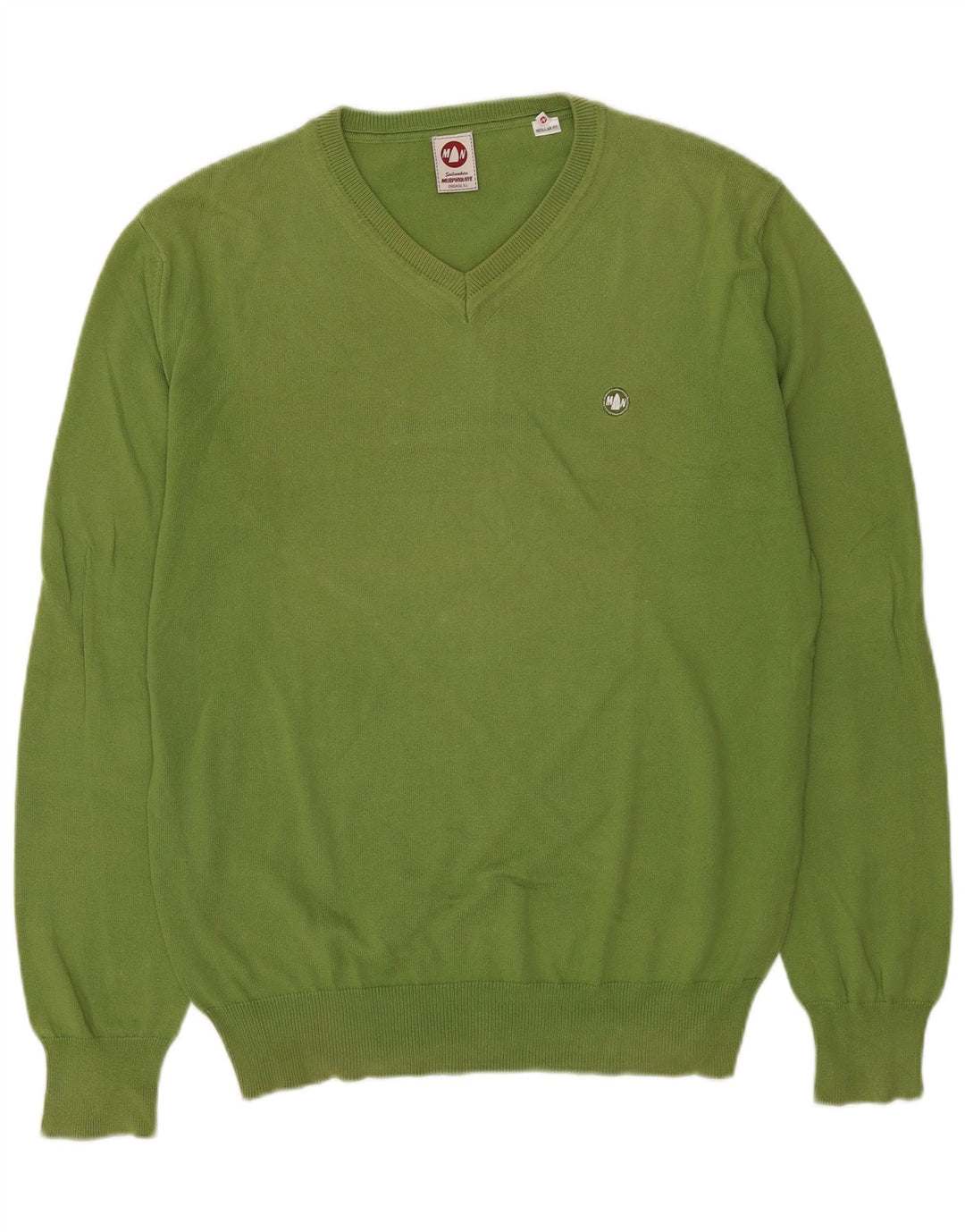 Murphy & Nye Herre Sailmakers Regular Fit V-hals sweater XL Grøn