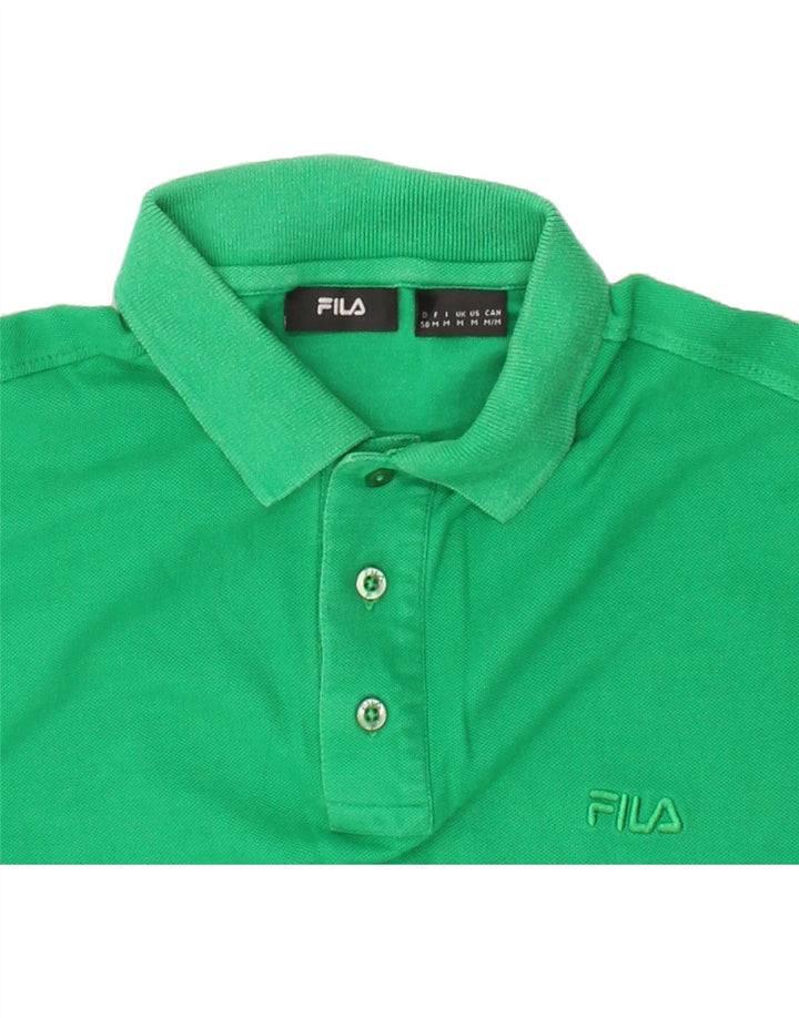 FILA Mens Polo Shirt Medium Green Cotton Vintage Fila and Second-Hand Fila from Messina Hembry 