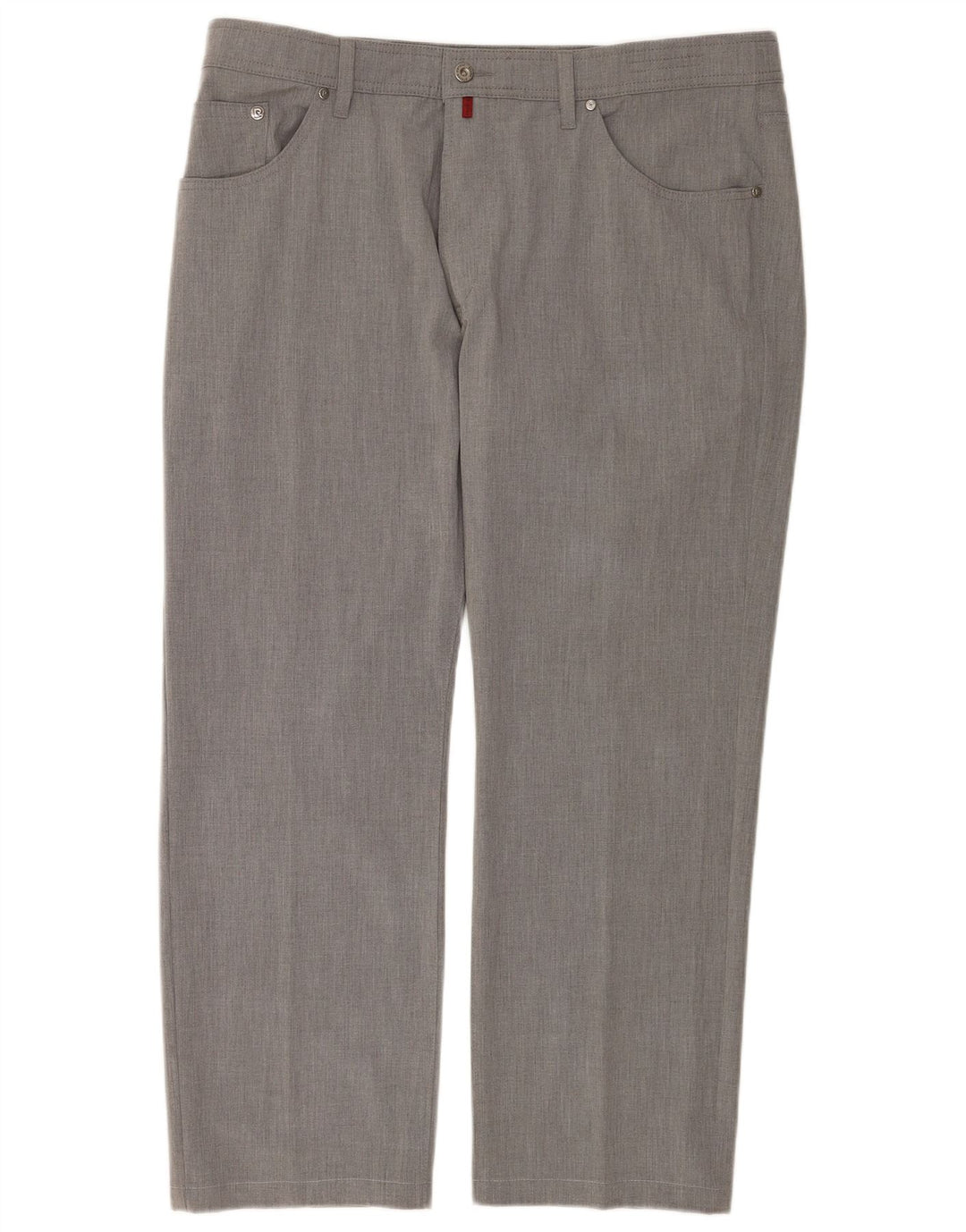 Pierre Cardin Straight Casual bukser til mænd W40 L30 Grå polyester