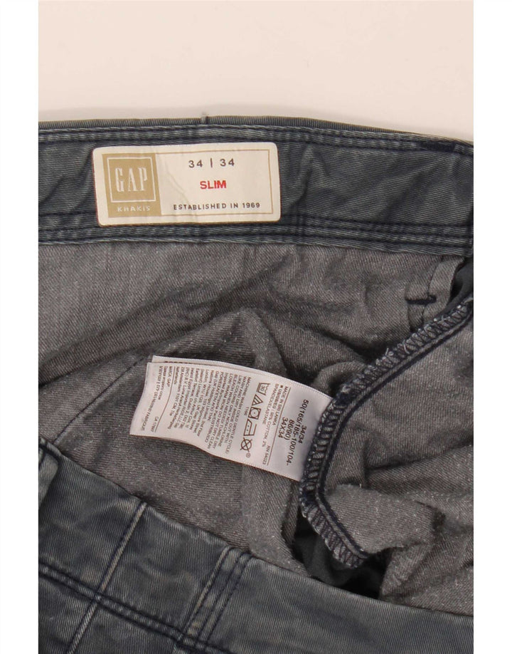 Gap Herre Slim Chino Bukser W34 L34 Grå Bomuld