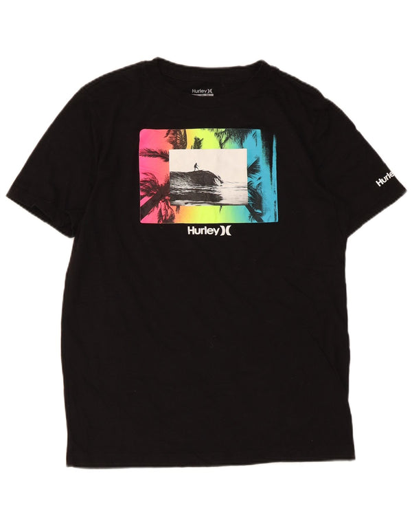 Hurley Boys Grafisk T-Shirt Top 13-14 år XL Sort Bomuld
