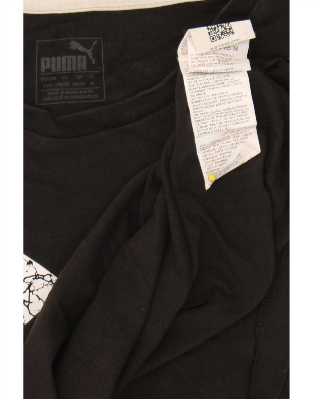 Puma Herre Grafisk T-Shirt Top Medium Sort Bomuld