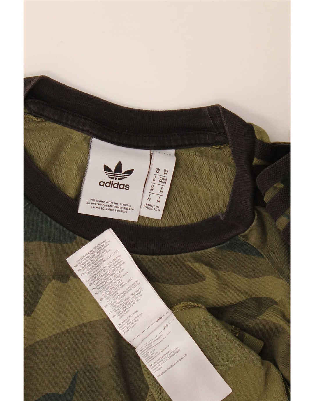 Adidas Herre T-Shirt Top Medium Khaki Camouflage Bomuld