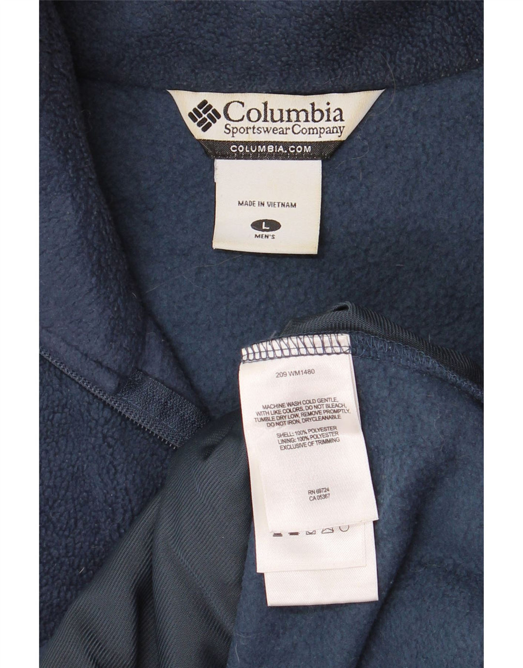 COLUMBIA Herre Fleece Gilet UK 40 Large Navy Blue Polyester
