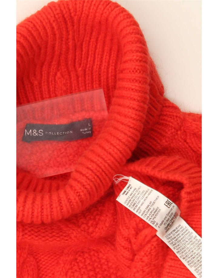 Marks & Spencer Dame Oversized rullehals sweater UK 16 Large Red