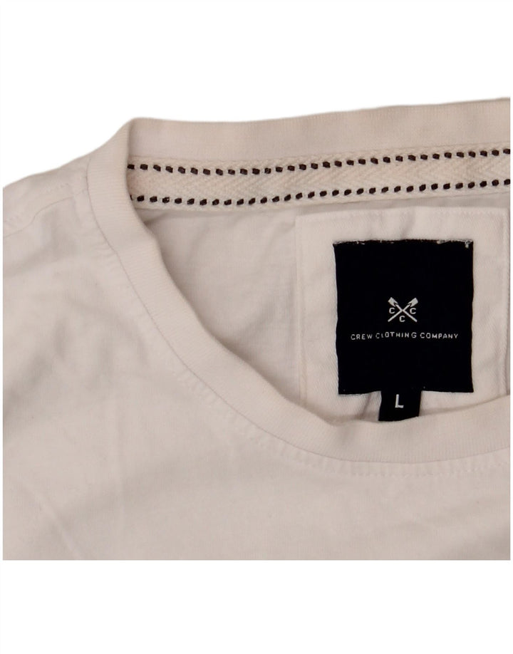 Crew Clothing Herre T-Shirt Top Stor Hvid Bomuld