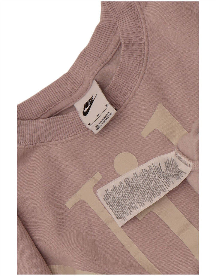 Nike Dame Grafisk Oversized Sweatshirt Jumper UK 14 Medium Lilla Bomuld