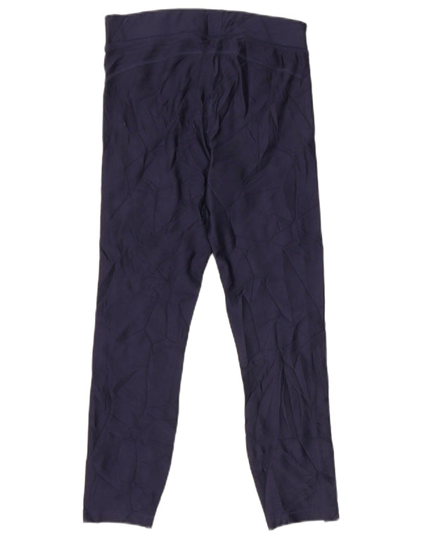 Under Armour Womens Crop Leggings UK 8 Small Navy Blue Colourblock