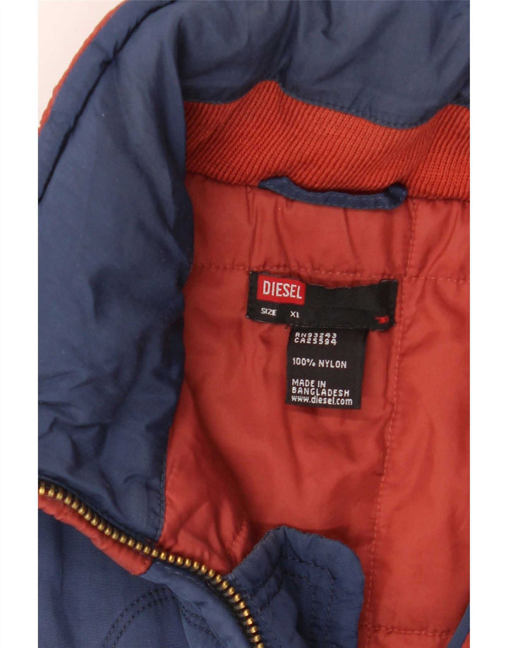 Diesel Herre Hooded Bomber Jacket UK 42 XL Blå Nylon