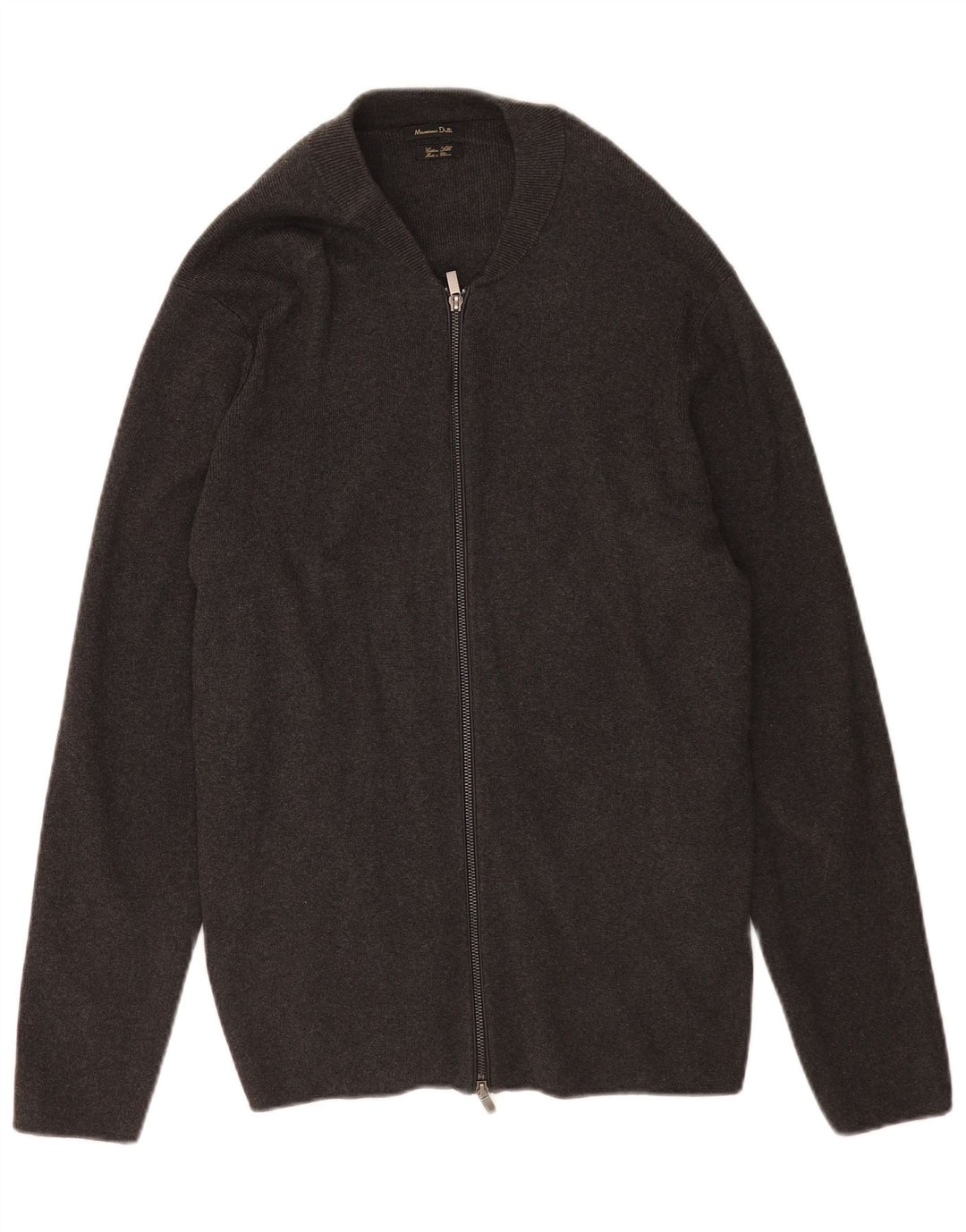 Massimo Dutti Herre Cardigan Sweater med fuld lynlås XL Grå Bomuld