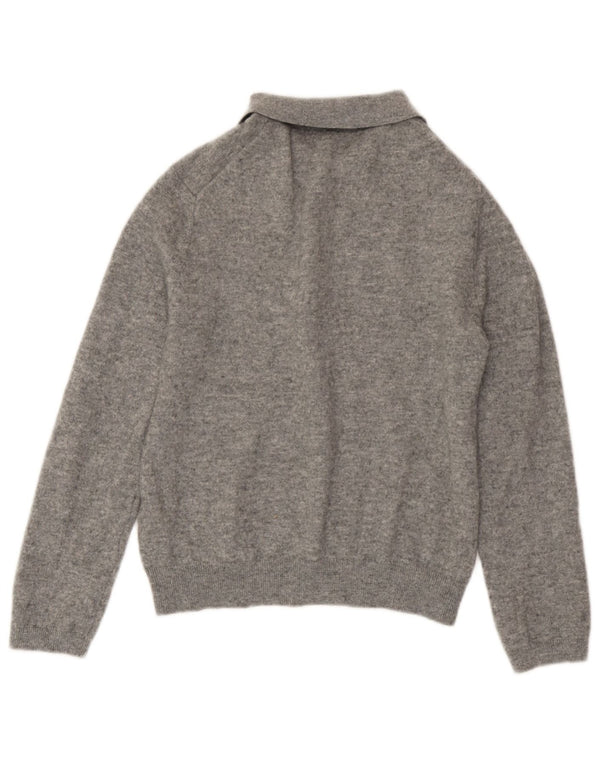 Zara Dame Polo Neck Jumper Sweater UK 18 XL Grå Flecked Wool