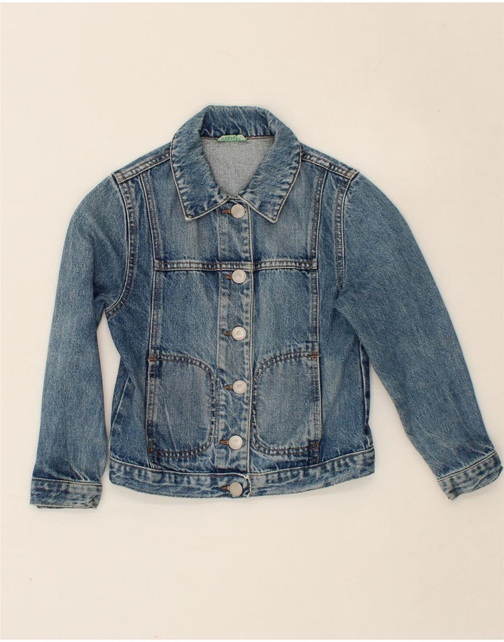BENETTON Girls Denim Jacket 2-3 Years Black Vintage Benetton and Second-Hand Benetton from Messina Hembry 