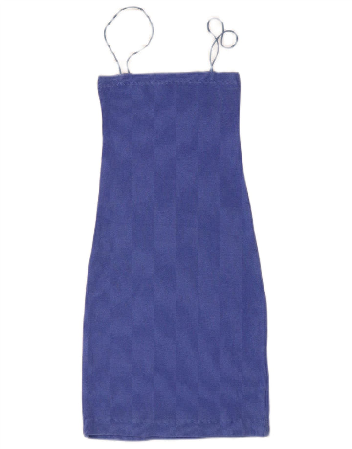 Zara Womens Slip Dress UK 8 Small Blue Cotton