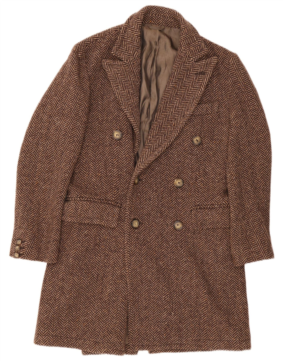 Chinook herre dobbeltradet frakke IT 48 medium brun sildeben