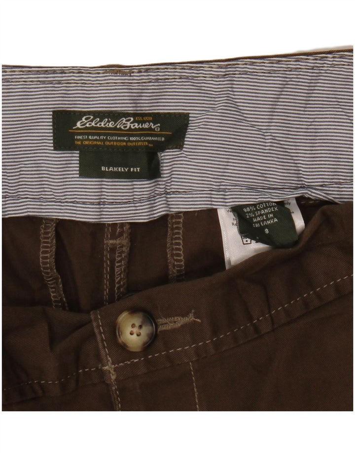 Eddie Bauer Dame Blakely Fit Bermuda Shorts US 8 Medium W30 Brun Bomuld