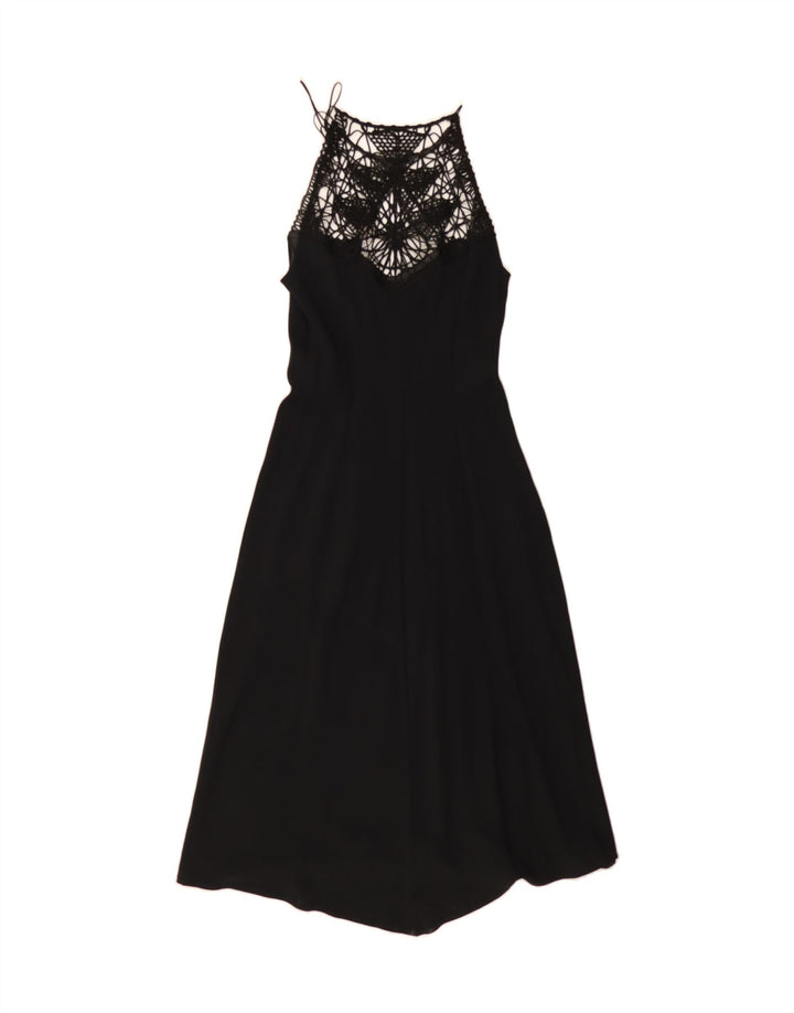MARELLA Womens Halter Dress IT 46 Large Black Acetate Vintage Marella and Second-Hand Marella from Messina Hembry 