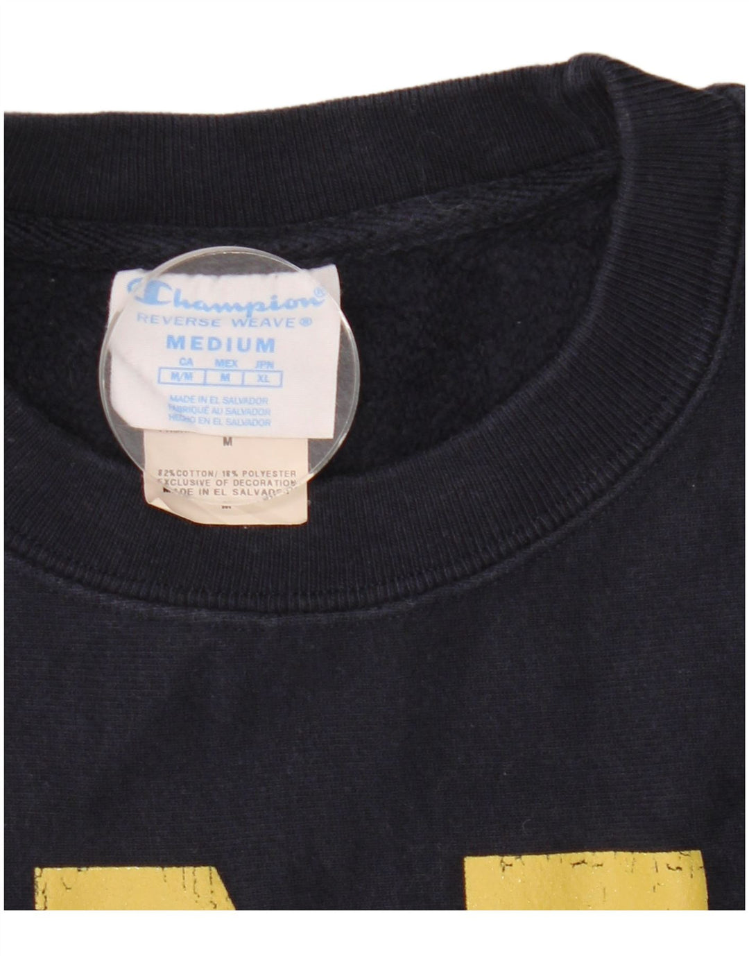 Champion Herre Reverse Weave Grafisk Sweatshirt Jumper Medium Navy Blue