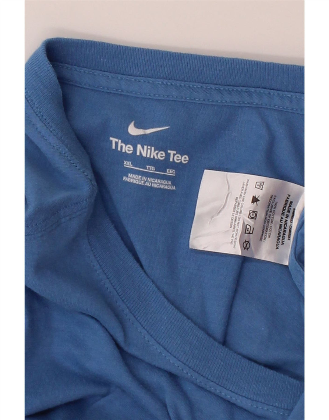 NIKE Mens Graphic T-Shirt Top 2XL Blue Cotton Vintage Nike and Second-Hand Nike from Messina Hembry 