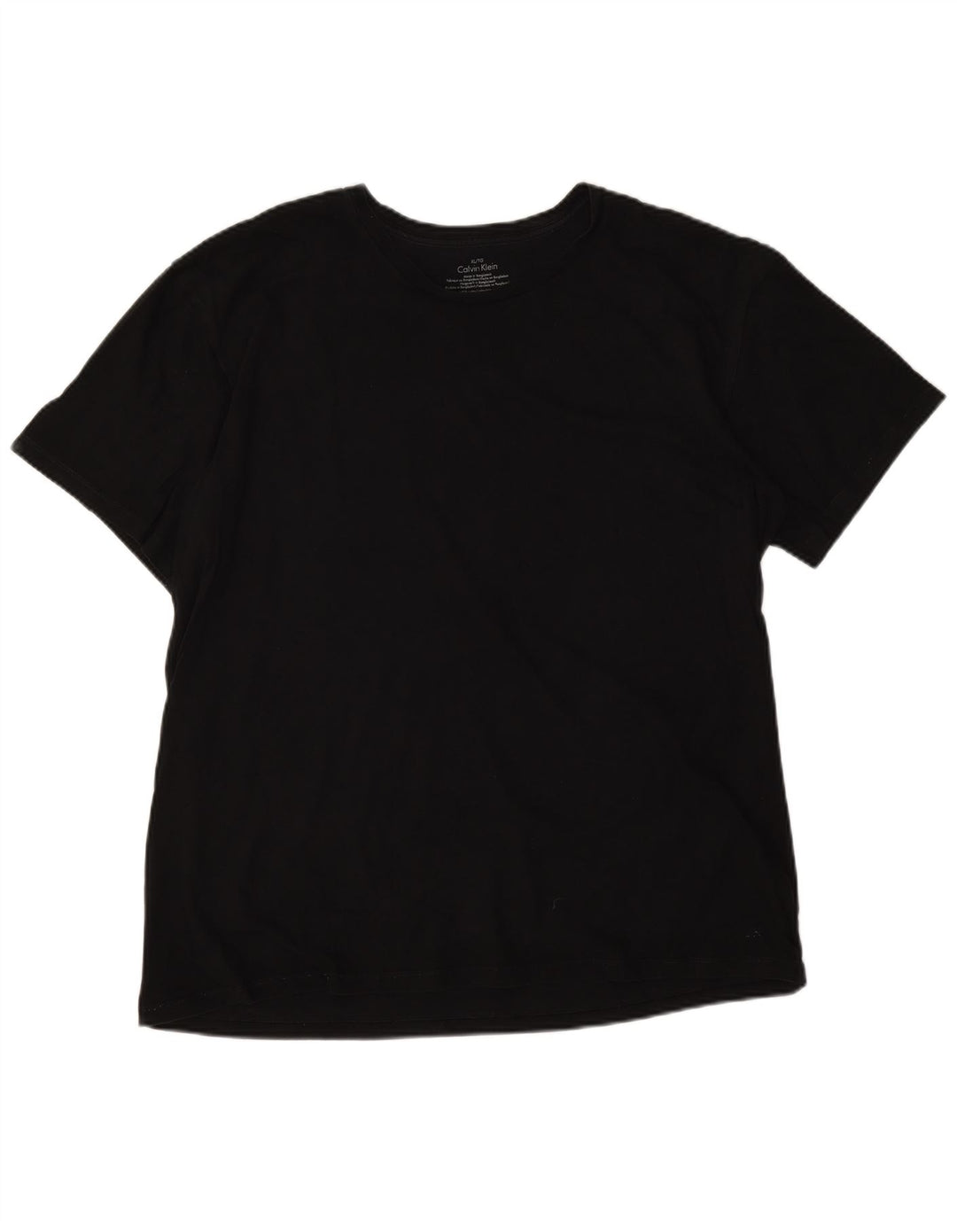 CALVIN KLEIN Herre T-Shirt Top XL Sort Bomuld