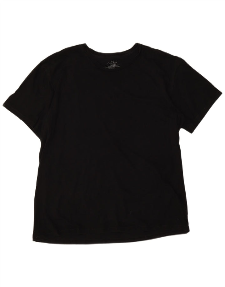 CALVIN KLEIN Herre T-Shirt Top XL Sort Bomuld